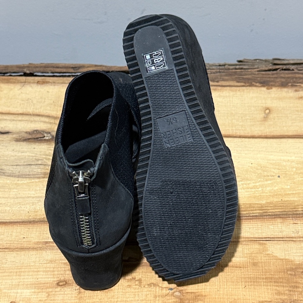 *NEW* EILEEN FISHER WOMEN'S LETO WEDGE SANDAL, BLACK, 5.5 B101 - Picture 13 of 14